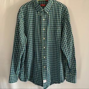 Izod Button Down Plaid Dress Shirt